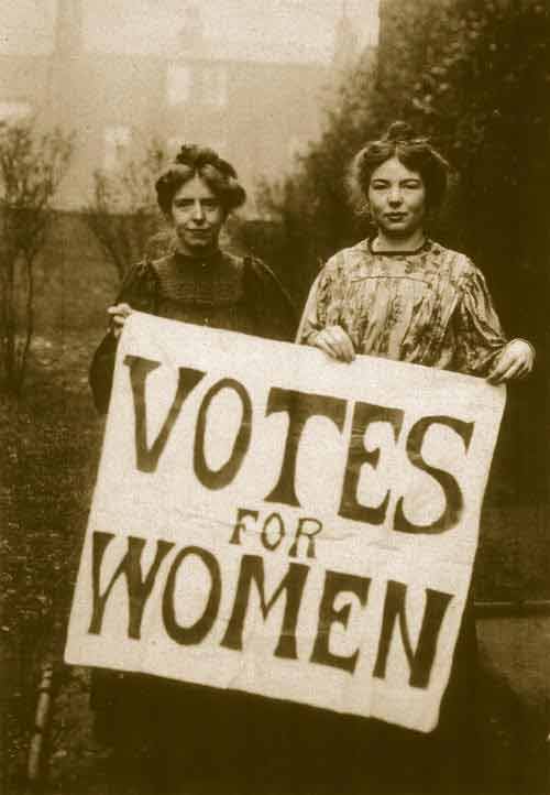 A photograph of Christabel Pankhurst and Annie Kenney, Manchester 1906